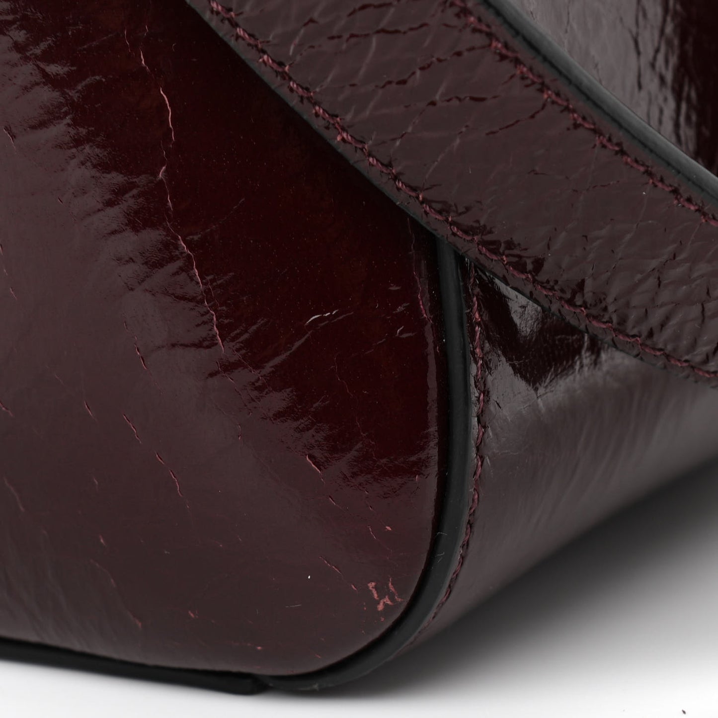 Crinkled Patent Calfskin Small Antigona Aubergine