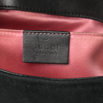 Gucci Velvet Matelasse Mini GG Marmont Shoulder Bag Black 6 of 17