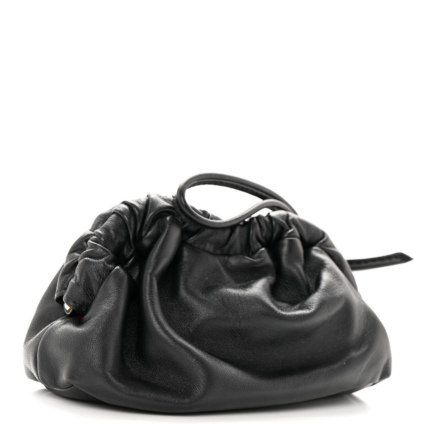 Lambskin Mini Cloud Wristlet Black Flamma