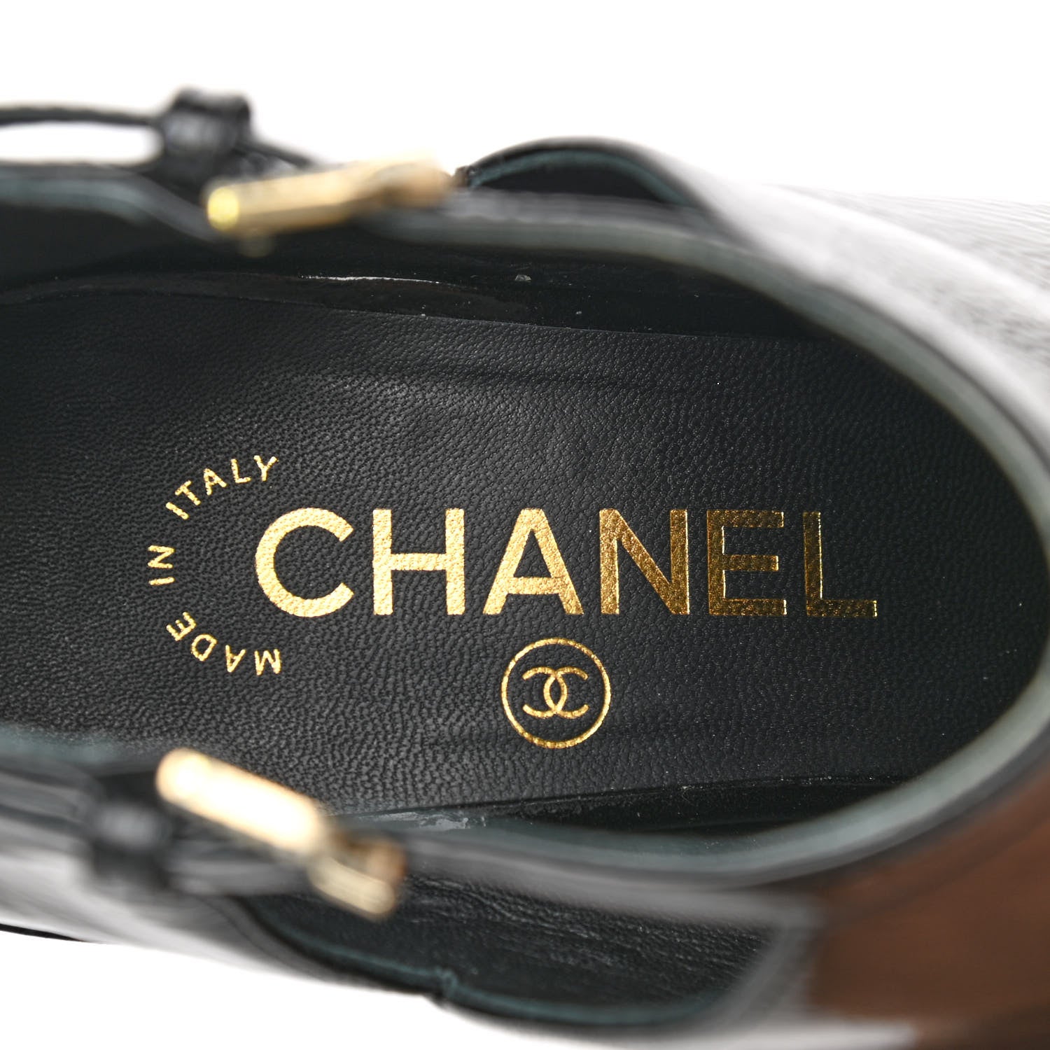 Chanel Patent Goatskin Patent Calfskin Peep Toe Short Ankle Boots 39 Black 7 of 9