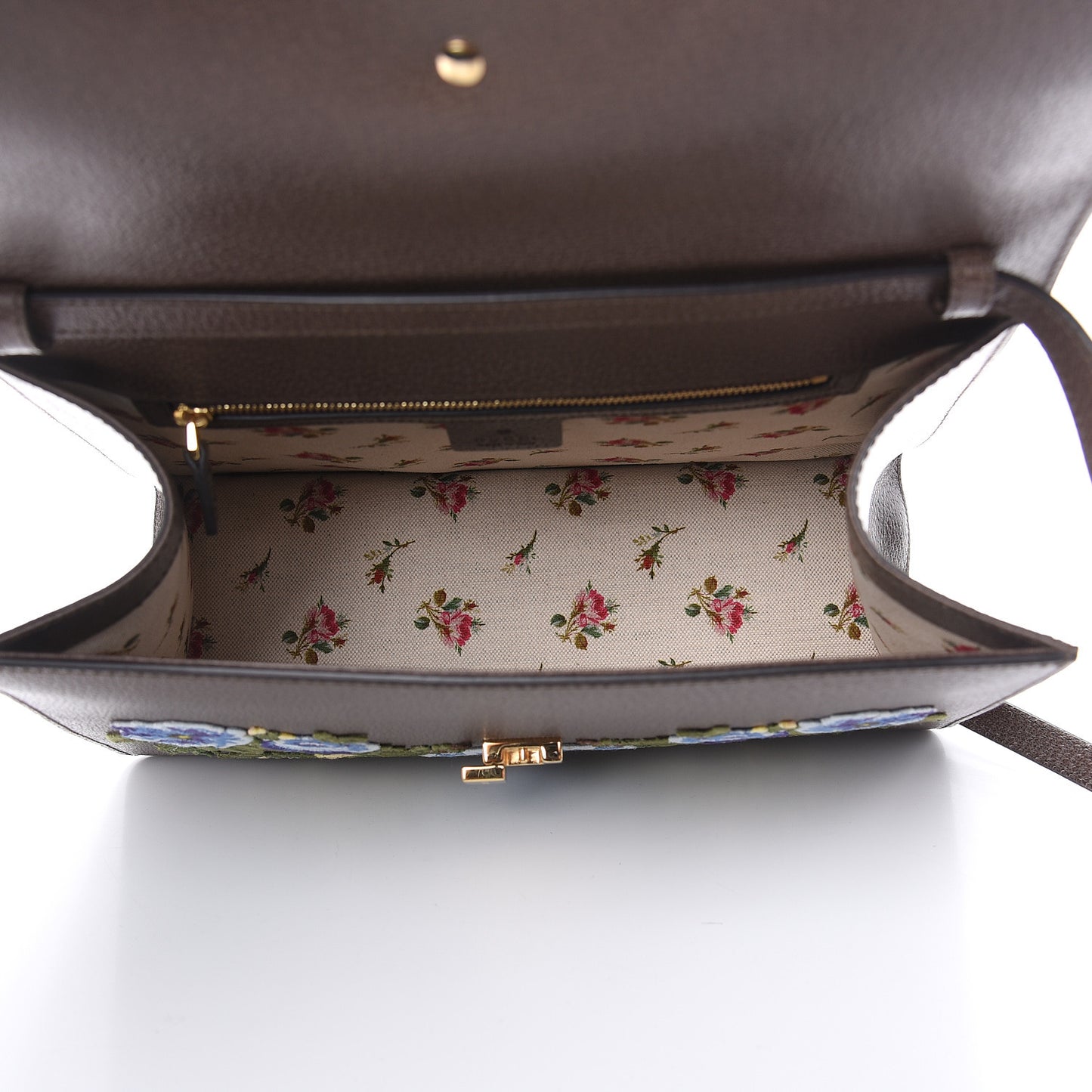 Calfskin Embroidered Medium Sylvie Top Handle Bag New Acero Multicolor