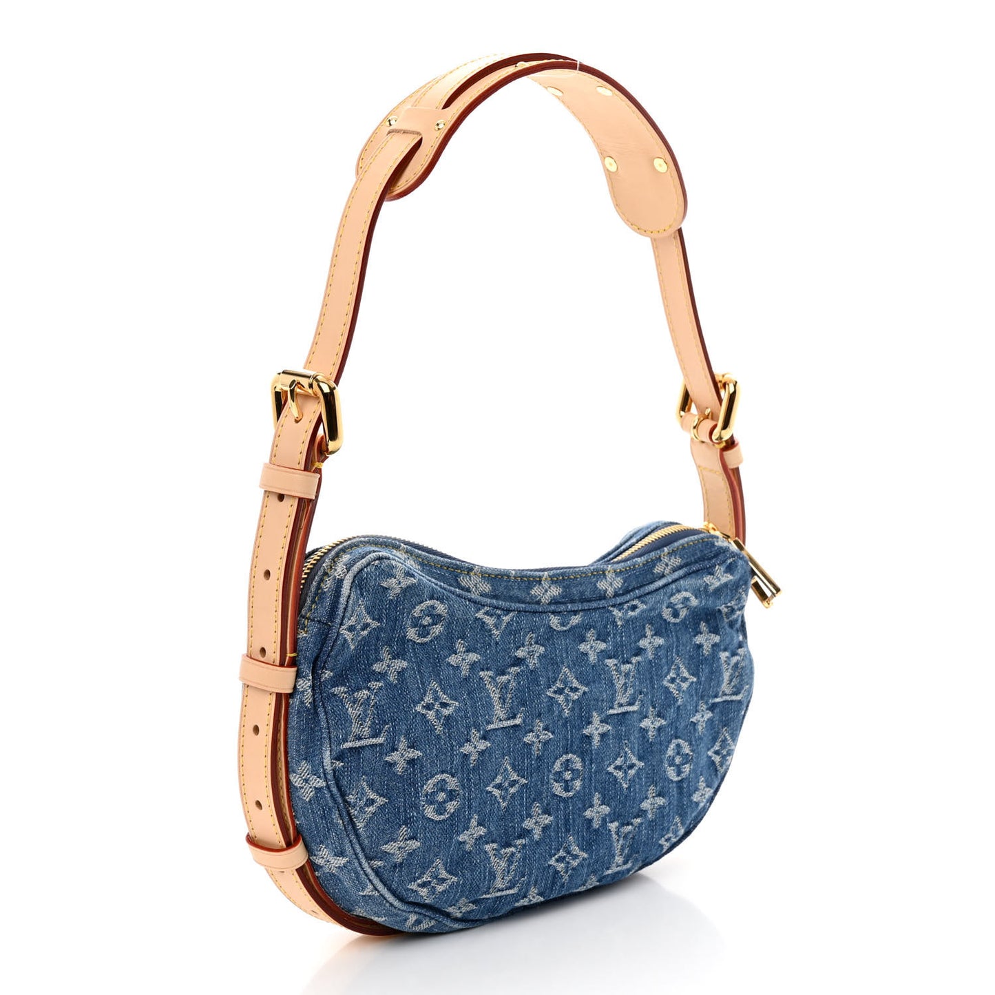 Monogram Denim Croissant MM Blue