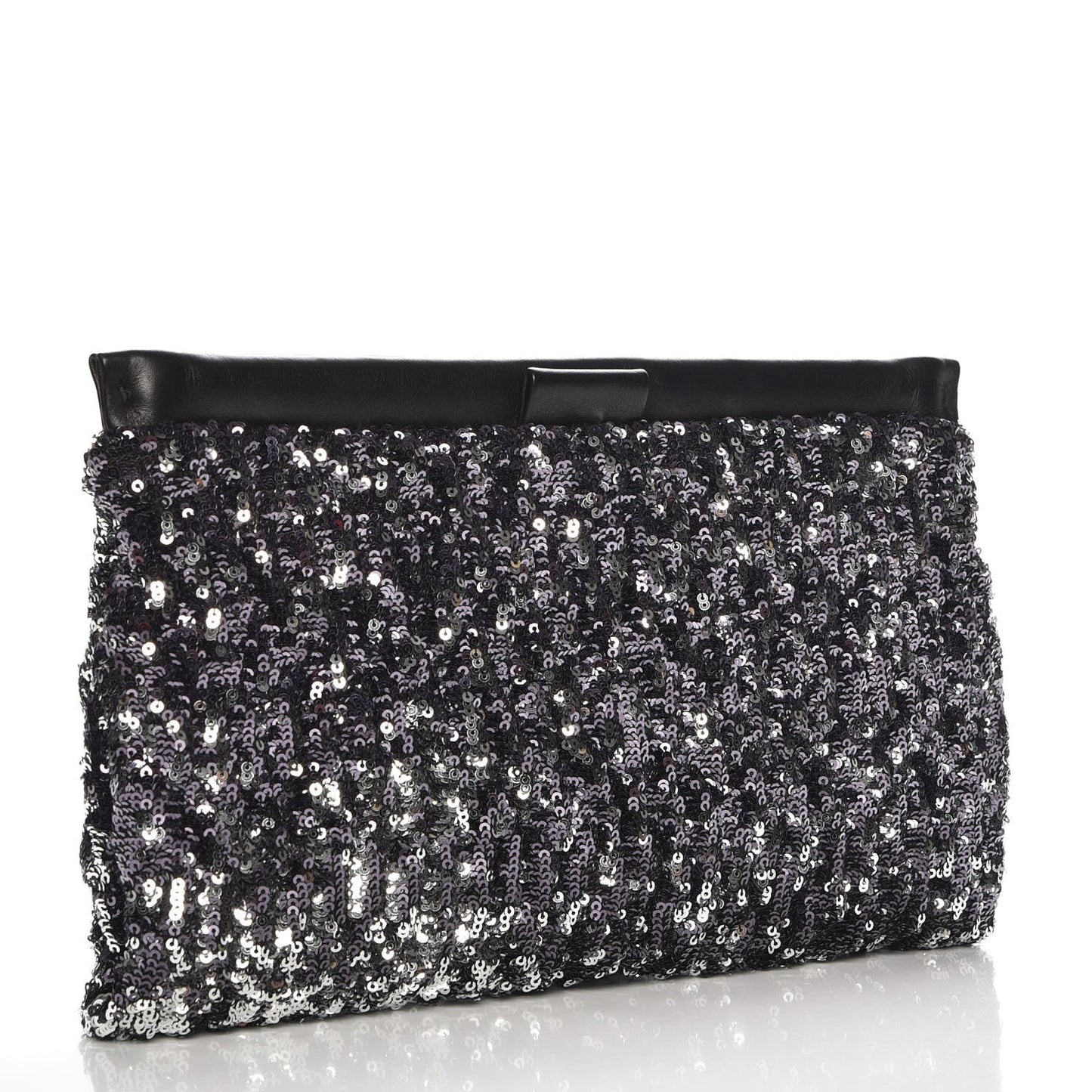 Paillettes Cloquet Sequined Clutch Antracite
