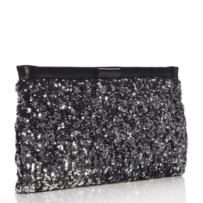 Miu Miu Paillettes Cloquet Sequined Clutch Antracite 3 of 7