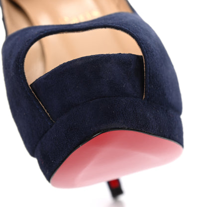 Christian Louboutin Suede Palais Royal 140 Pumps 37 Navy 6 of 7