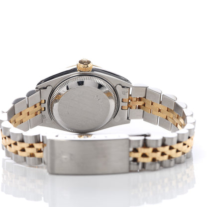 Rolex Stainless Steel 18K Yellow Gold Diamond Turquoise 26mm Oyster Perpetual Datejust Watch 69173 5 of 6