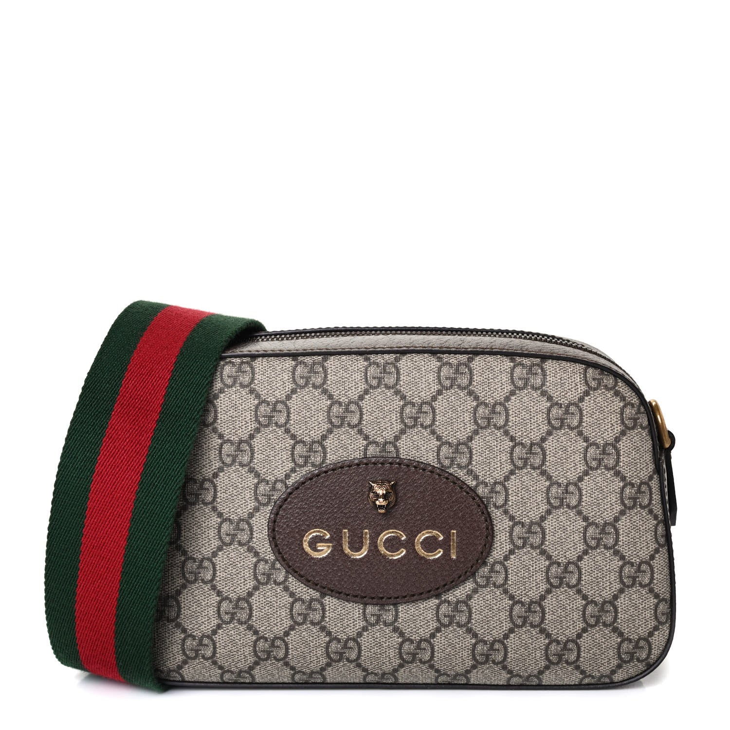 Gucci GG Supreme Monogram Web Neo Vintage Shoulder Bag Beige New Acero Crop 1 of 4