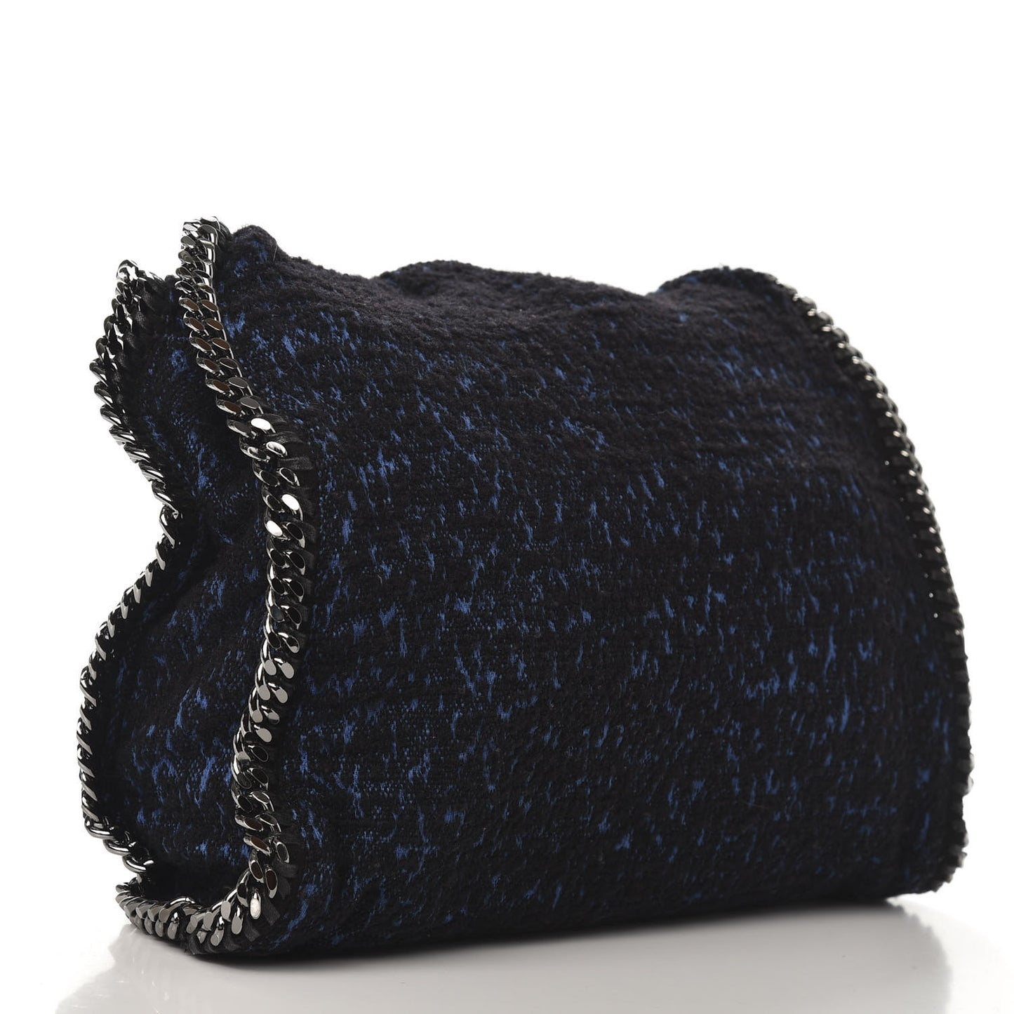 Tweed Small Falabella Fold Over Tote Royal Blue