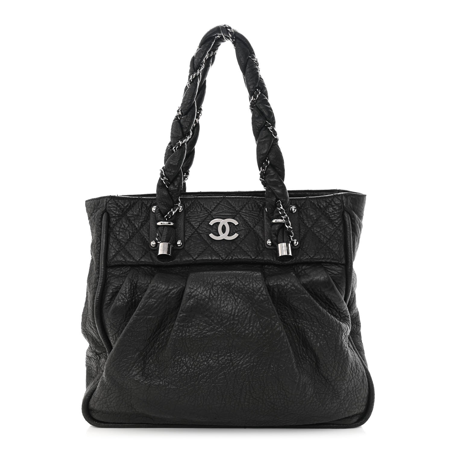Chanel Distressed Lambskin Vintage Ligne Lady Braid Tote Black 1 of 11