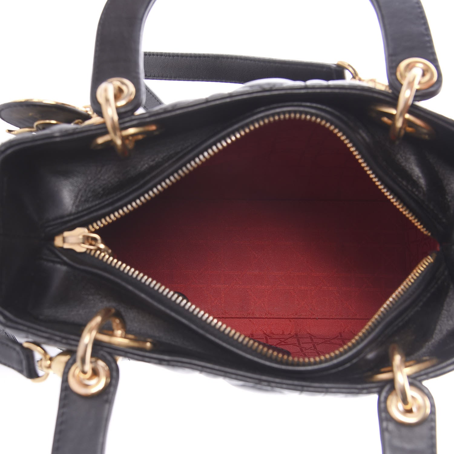 Christian Dior Lambskin Cannage Medium Lady Dior Black 4 of 7