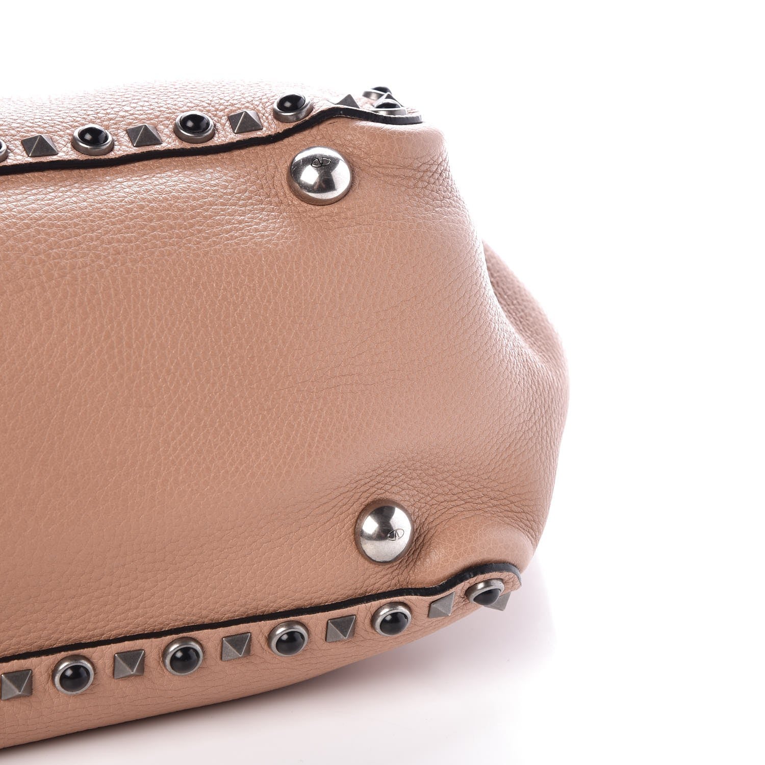 Valentino Garavani Grained Calfskin Onyx Medium Rockstud Rolling Tote Soft Noisette 10 of 10