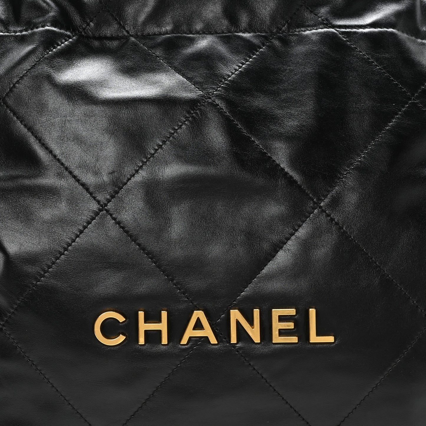 Shiny Calfskin Quilted Small Chanel 22 Black