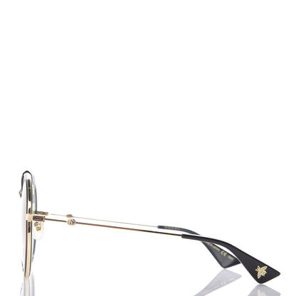 Gucci Round Frame Sunglasses GG0061S Gold Green 2 of 7
