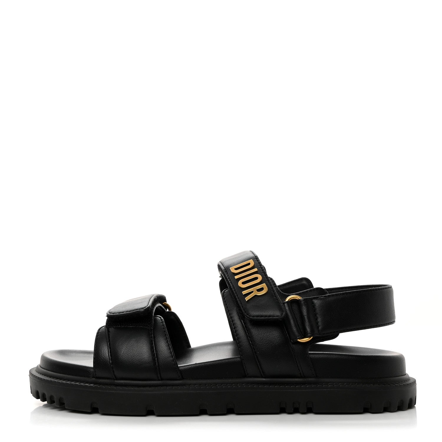 Christian Dior Lambskin Dioract 10mm Sandals 37.5 Black 1 of 8