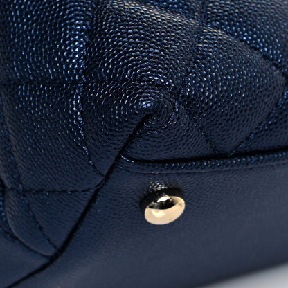Chanel Iridescent Caviar Quilted Small Coco Handle Flap Dark Blue 11 of 14