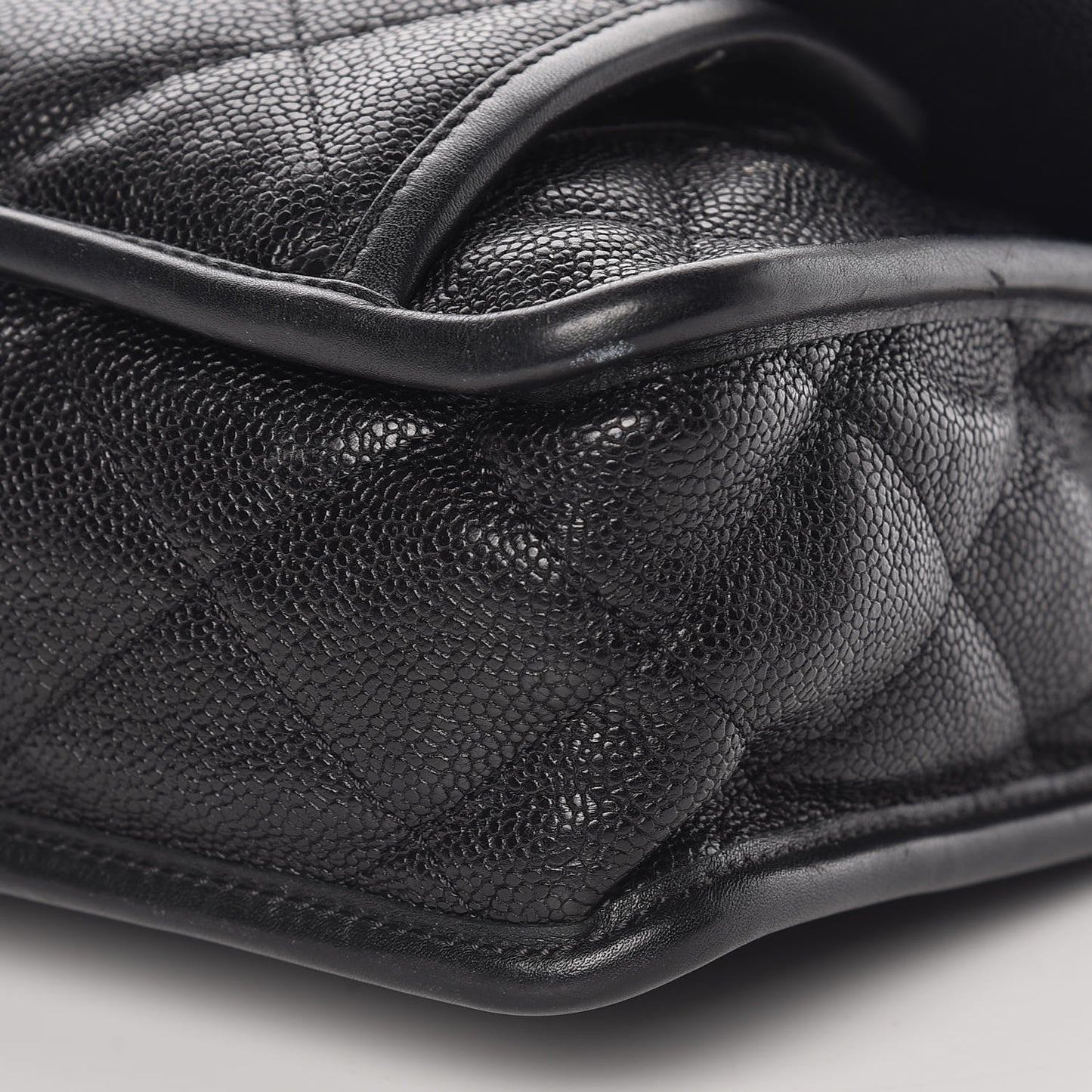 Caviar Quilted Large French Riviera Flap Black