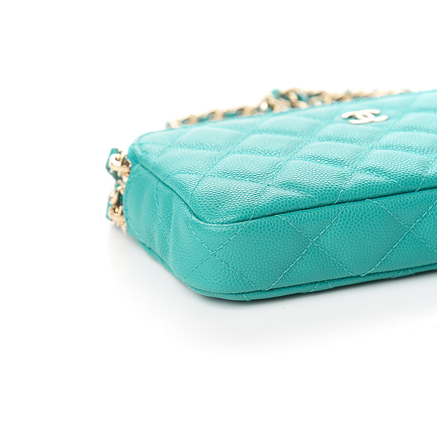 Chanel Caviar Quilted Small Clutch With Chain Turquoise 9 of 12
