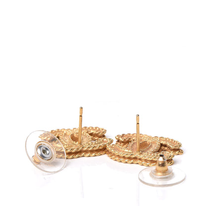 Chanel Metal CC Rope Earrings Matte Gold 4 of 5