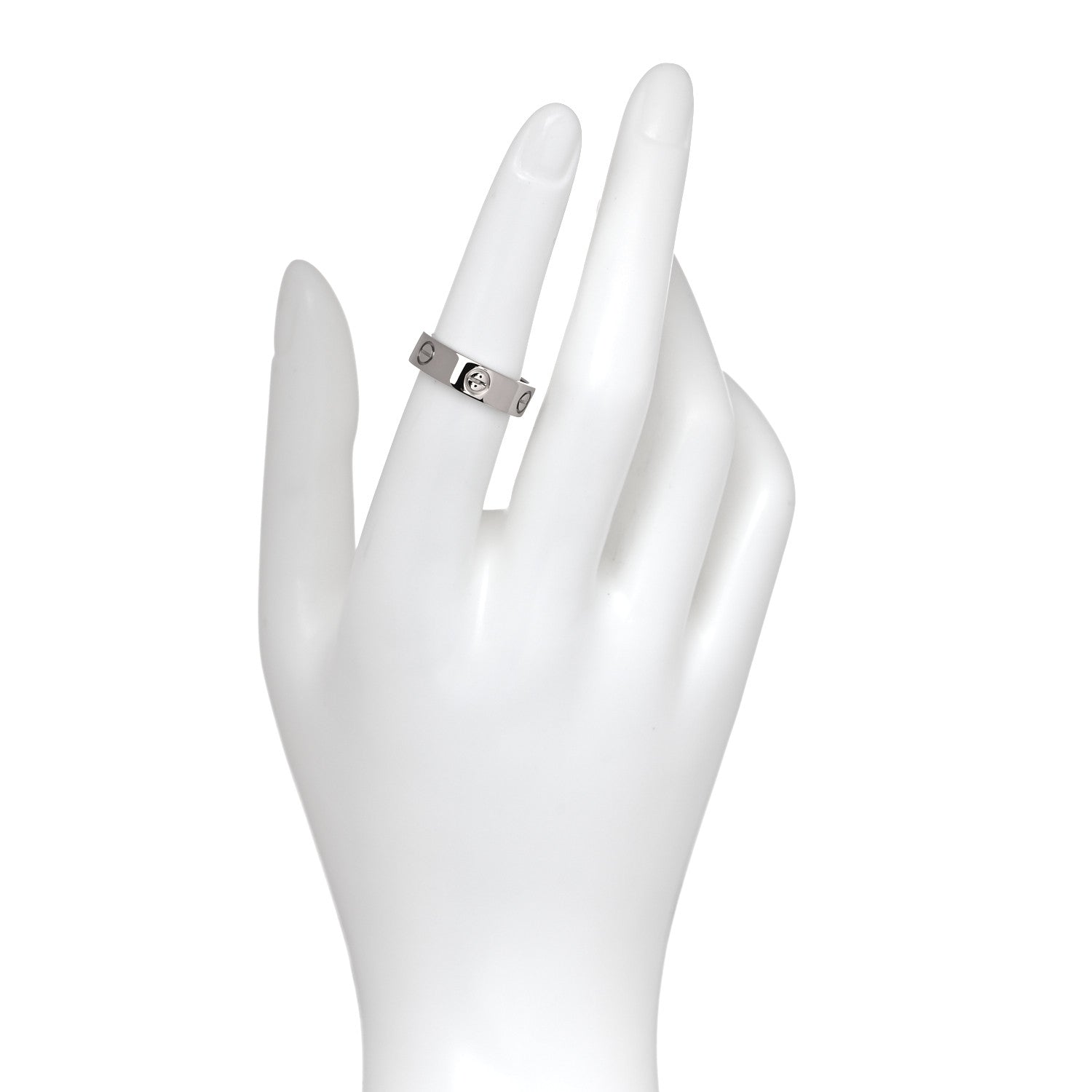 Cartier 18K White Gold 5.5mm LOVE Ring 53 6.5 4 of 8