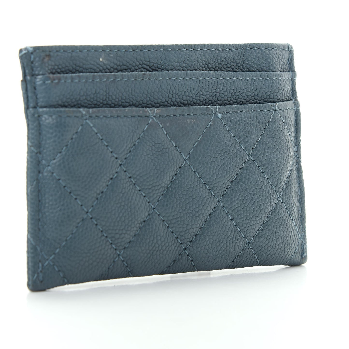 Caviar Quilted Boy Card Holder Blue