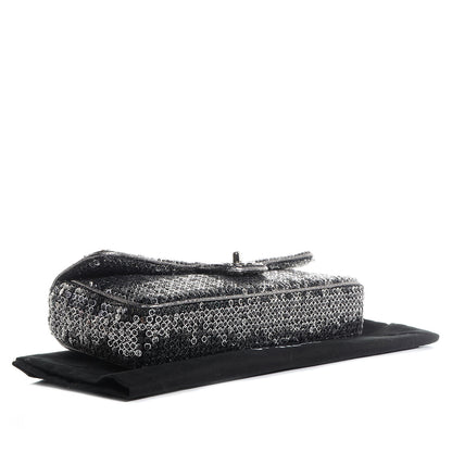 Chanel Sequin East West Flap Dark Silver 4 of 8