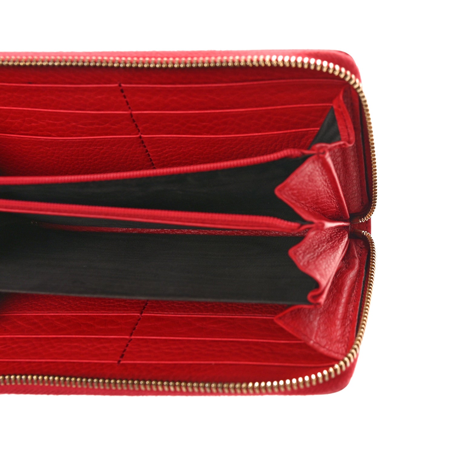 Gucci Pebbled Calfskin Soho Zip Around Wallet Red 5 of 12