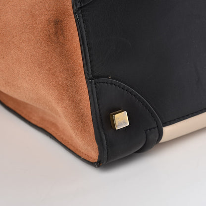 Celine Satin Calfskin Suede Mini Tri-Color Luggage Seashell 13 of 16