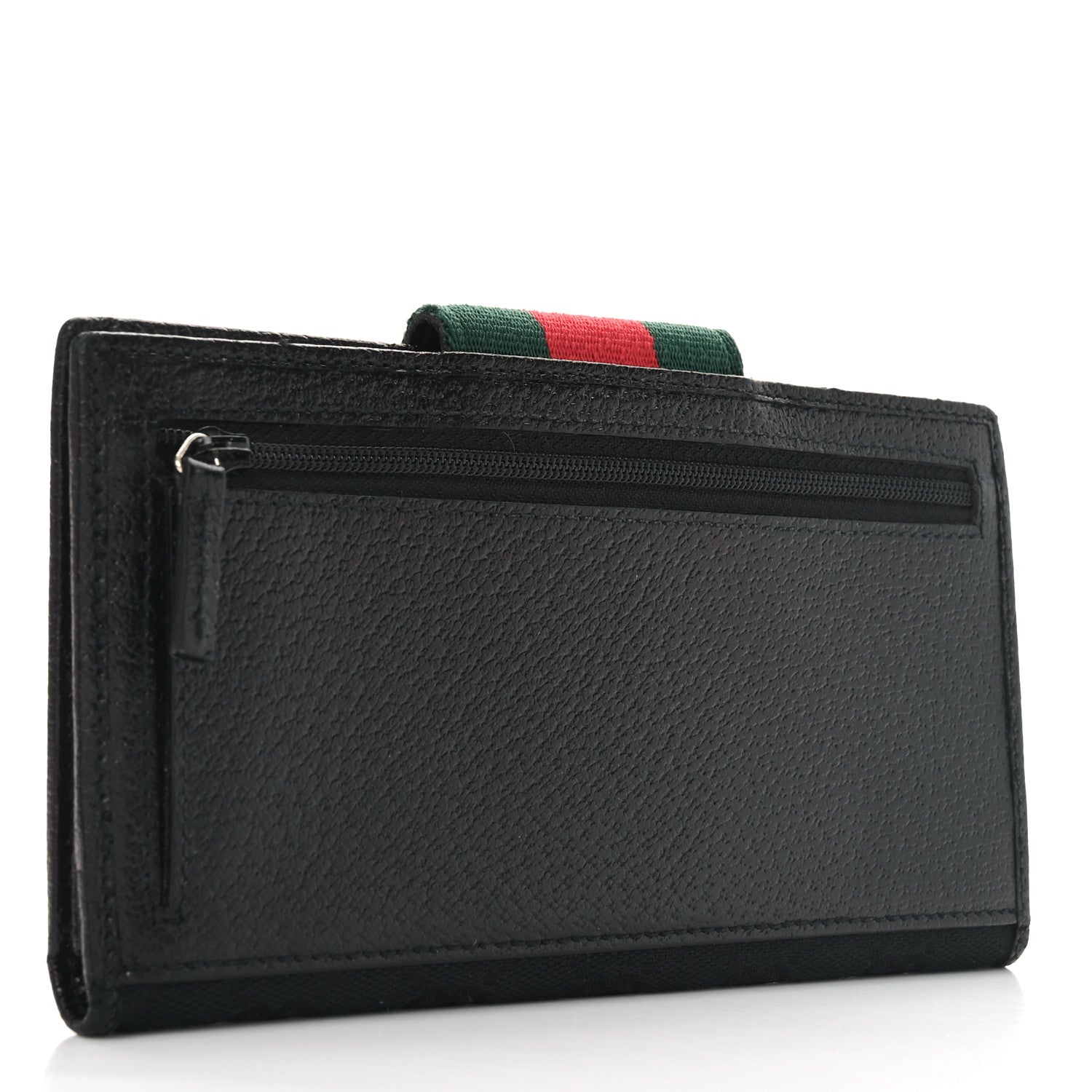 Gucci Monogram Ladies Web Continental Wallet Black 3 of 6