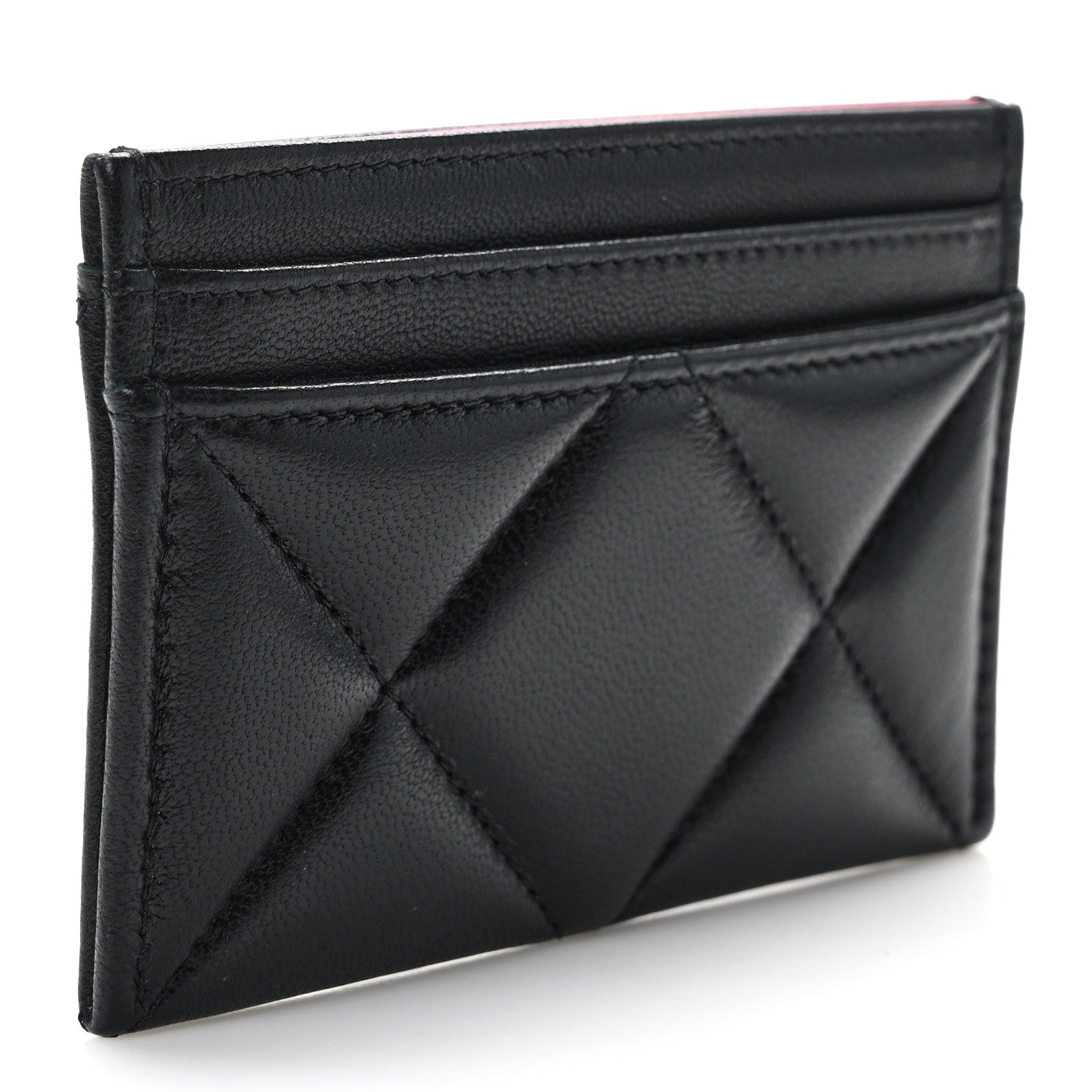 Chanel Lambskin Quilted Chanel 19 Card Holder Black 3 of 10