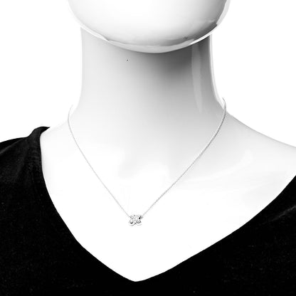 Tiffany 18K White Gold Diamond 9mm X Pendant Necklace 2 of 7