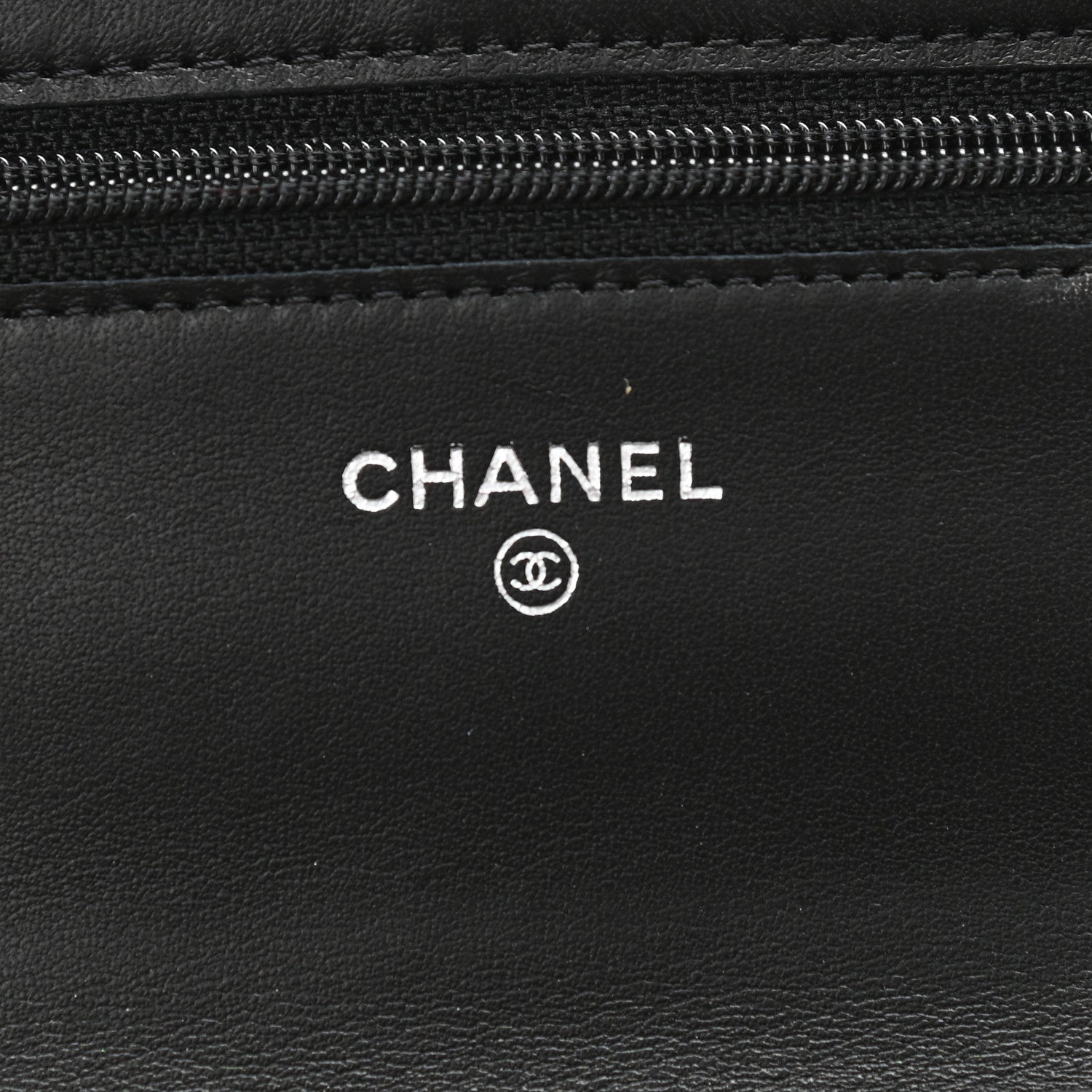 Chanel Lambskin Camellia Embossed Wallet on Chain WOC Black 6 of 12