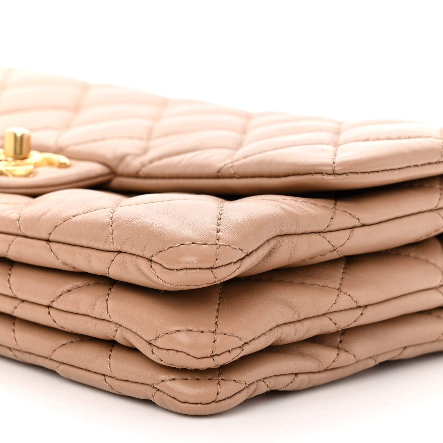 Chanel Lambskin Quilted Medium Pillow Crush Flap Beige 10 of 11
