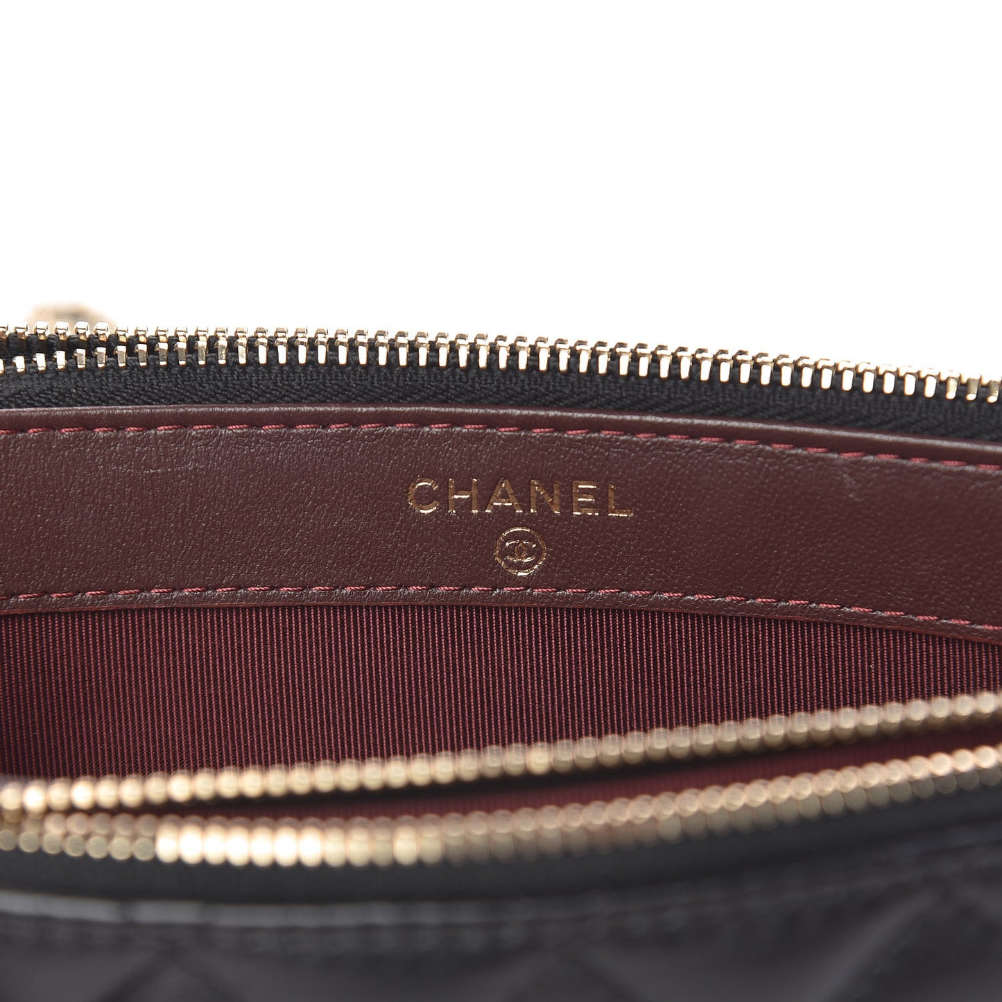 Lambskin Quilted Small Clutch With Chain Black