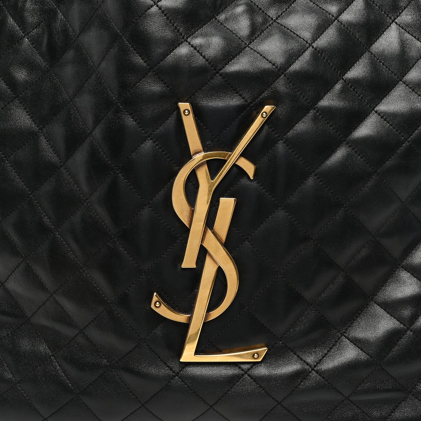 Lambskin Quilted Maxi Icare Shopping Tote Black