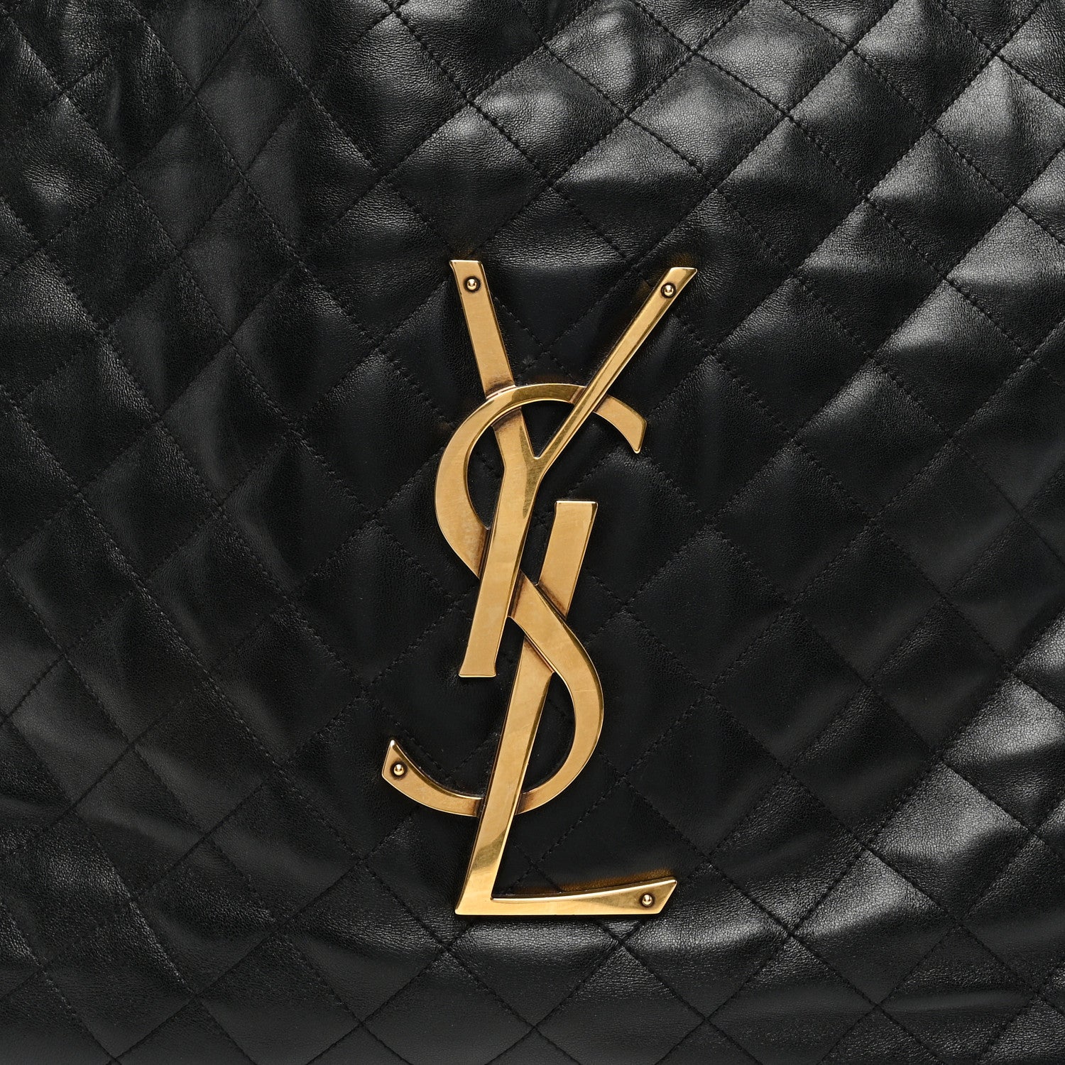 Saint Laurent Lambskin Quilted Maxi Icare Shopping Tote Black 8 of 10