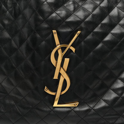 Saint Laurent Lambskin Quilted Maxi Icare Shopping Tote Black 8 of 10