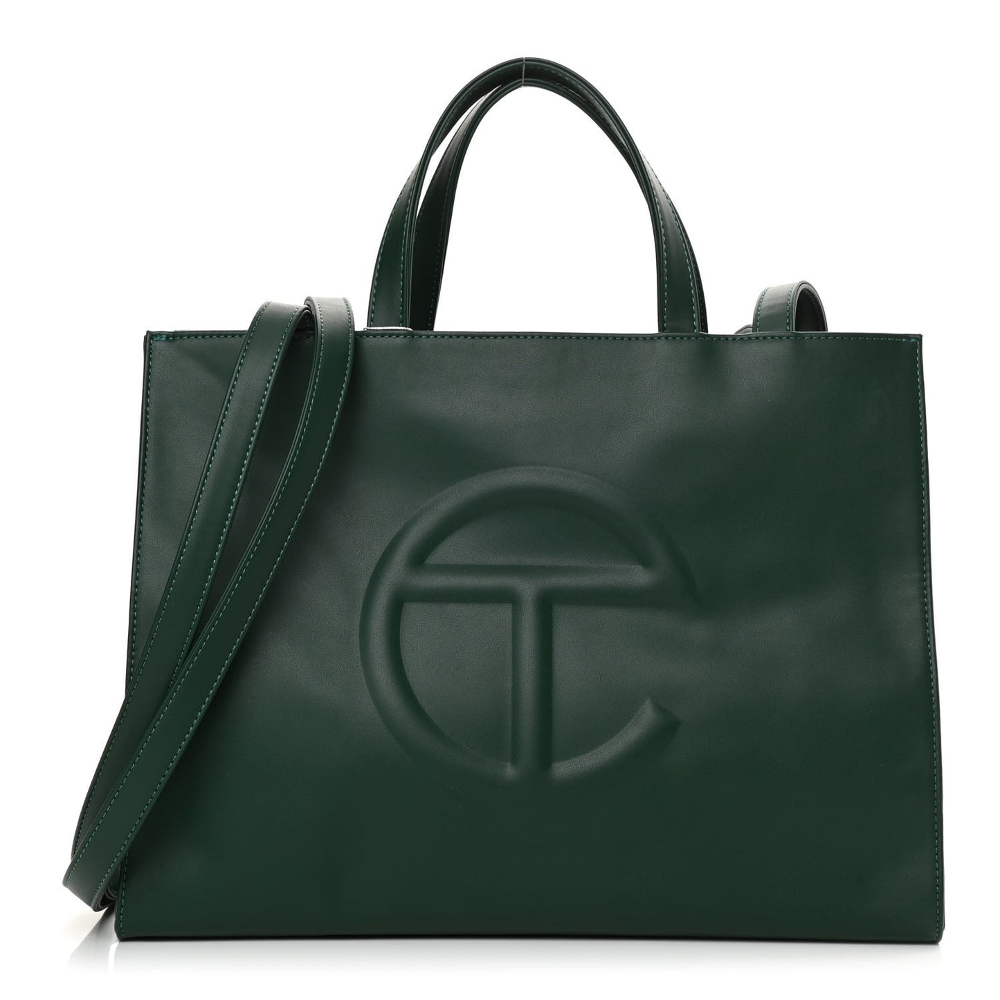 Vegan Leather Medium Shopping Bag Dark Olive