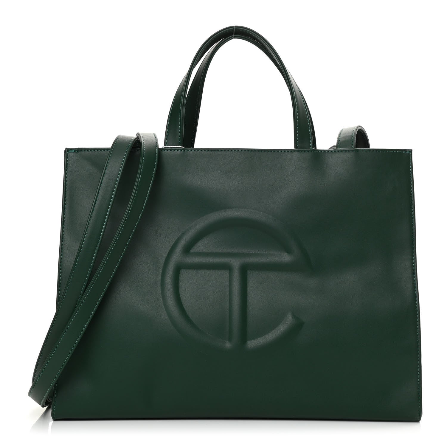 Telfar Vegan Leather Medium Shopping Bag Dark Olive 1 of 10