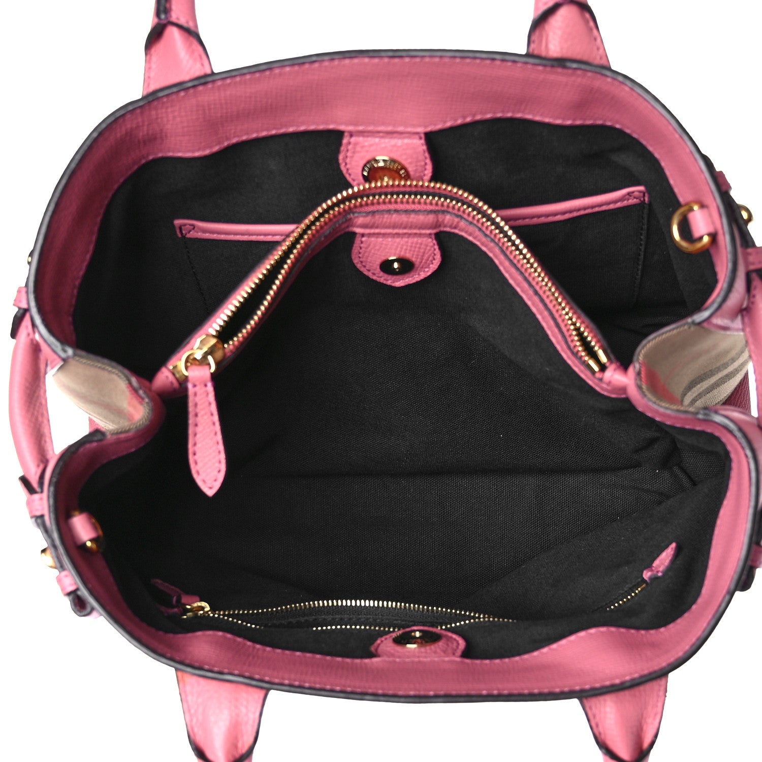 Burberry Grainy Calfskin House Check Medium Banner Tote Mauve Pink 6 of 10