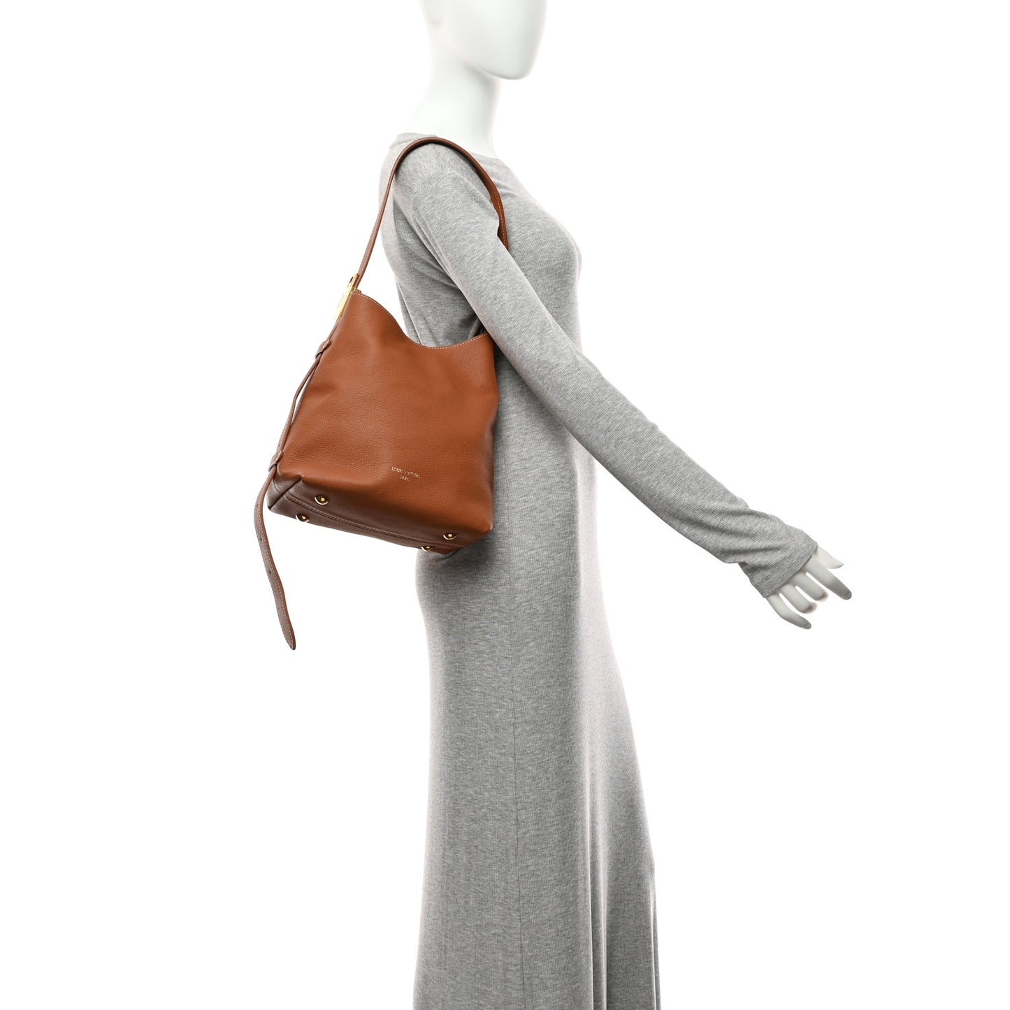 Grained Calfskin Low Key Hobo PM Cognac