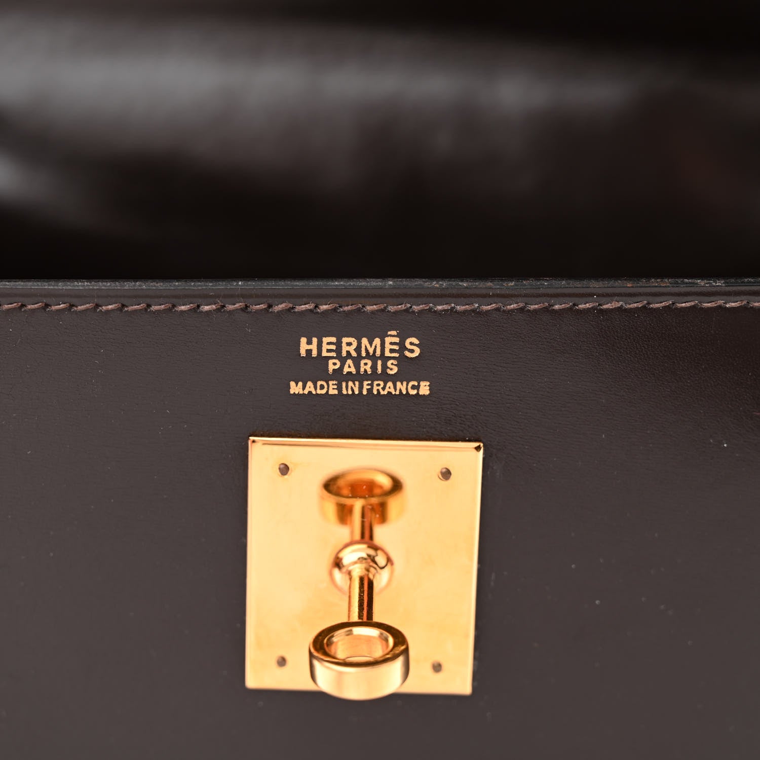 Hermes Tadelakt Kelly Sellier 35 Chocolate 6 of 16
