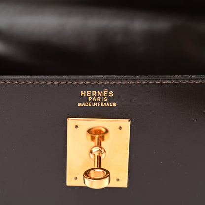 Hermes Tadelakt Kelly Sellier 35 Chocolate 6 of 16