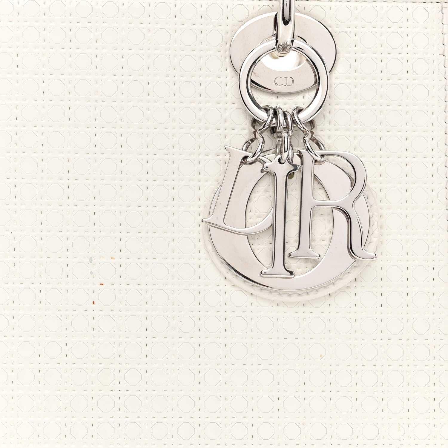 Christian Dior Patent Micro-Cannage Medium Lady Dior White 9 of 19