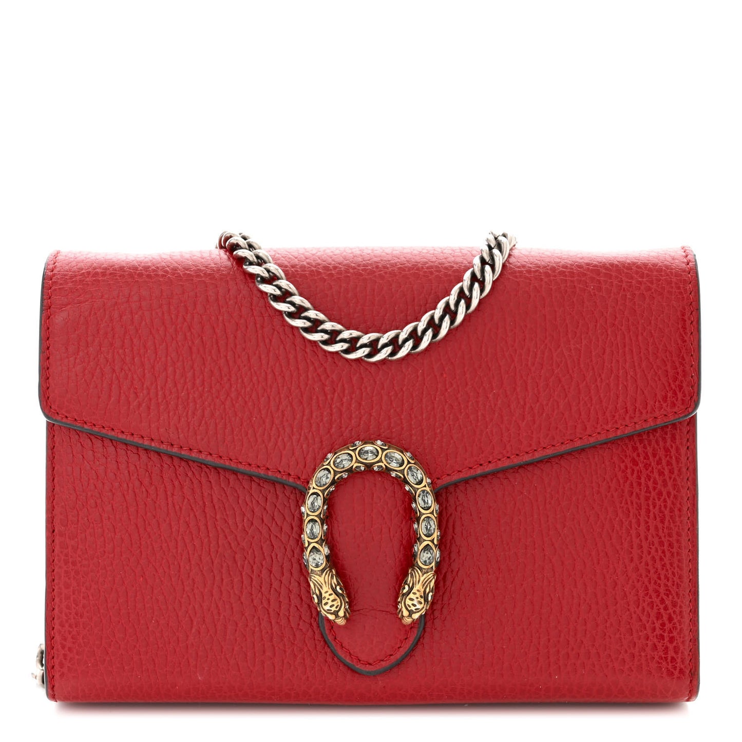 Calfskin Mini Dionysus Chain Wallet Hibiscus Red