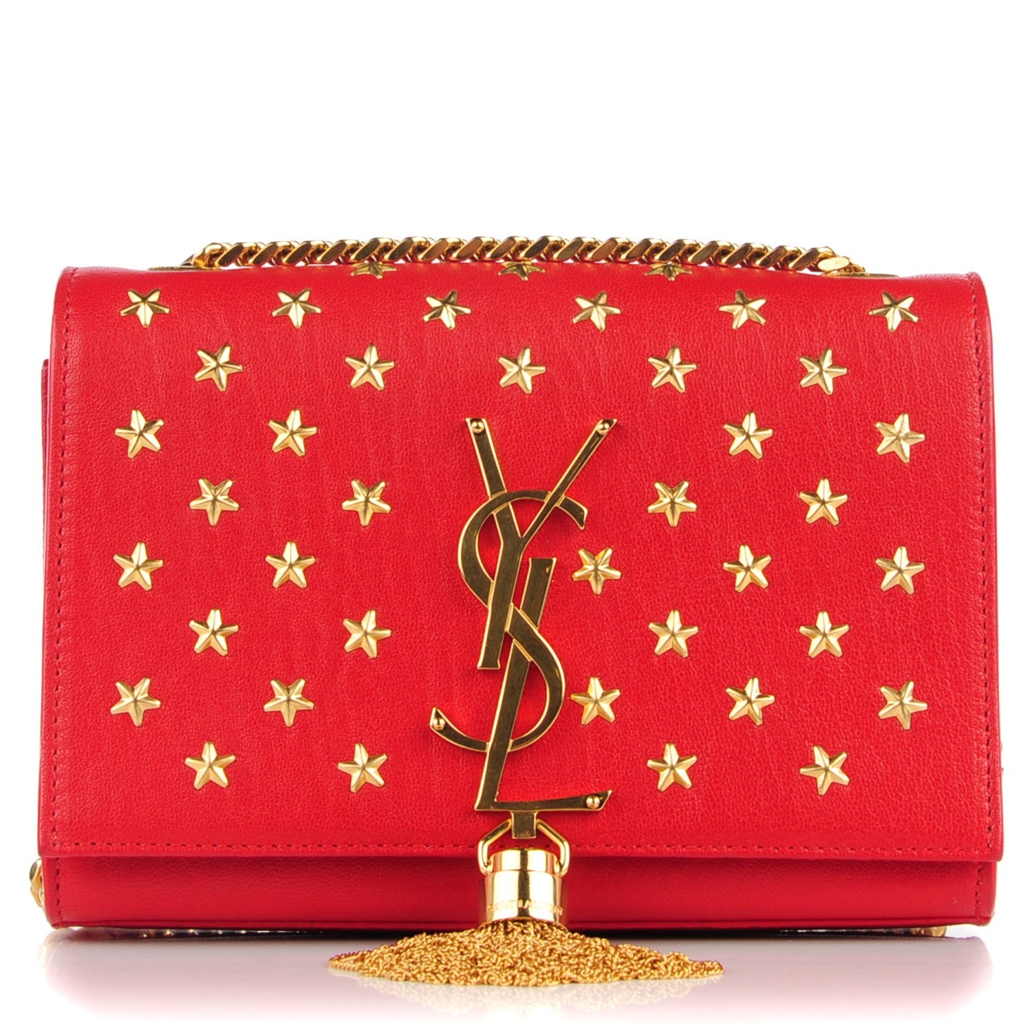 Saint Laurent SAINT LAUREN Monogram Calfskin Medium Star Print Tassle Chain Shoulder Bag 1 of 8