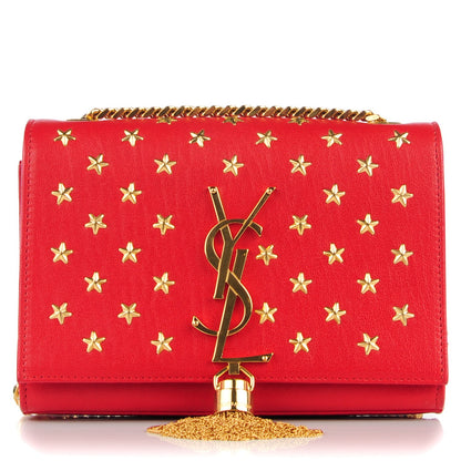 Saint Laurent SAINT LAUREN Monogram Calfskin Medium Star Print Tassle Chain Shoulder Bag 1 of 8
