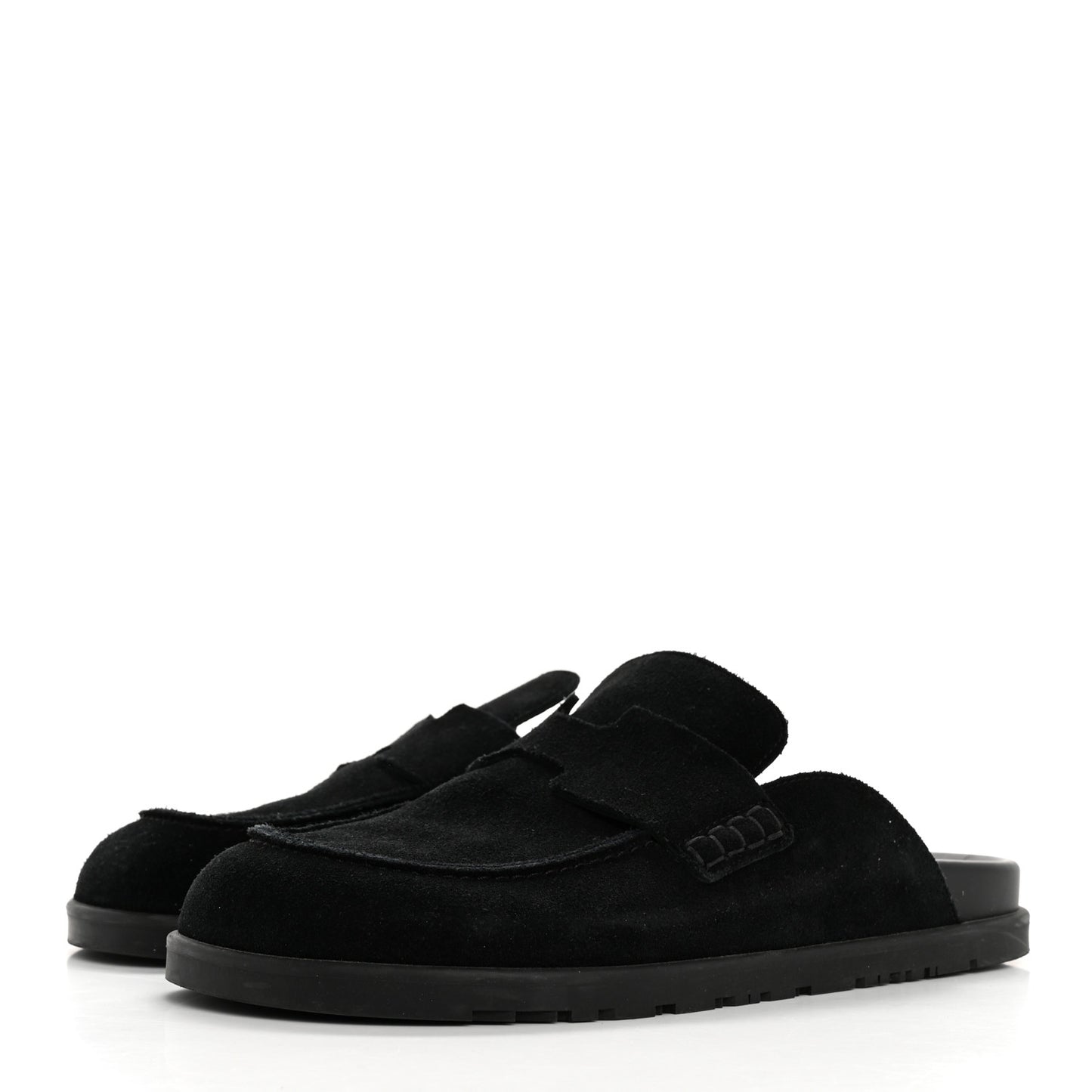 Suede Calfskin Go Mules 38.5 Black