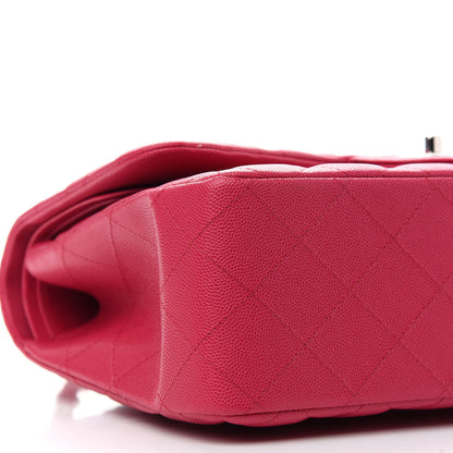 Chanel Caviar Quilted Jumbo Double Flap Dark Pink 8 of 9