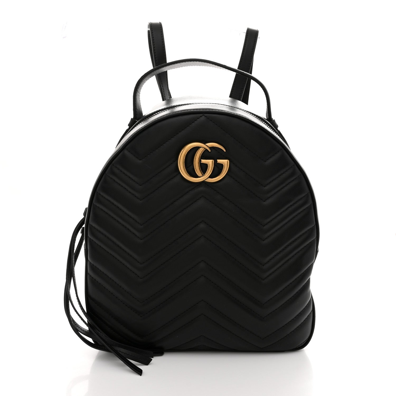 Gucci Calfskin Matelasse GG Marmont Dome Backpack Black 1 of 11