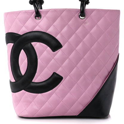 Chanel Calfskin Quilted Medium Cambon Tote Pink Black 8 of 12